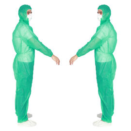 China Hospital Hooded Disposable Coverall Suit Chemical Resistant Spunbonded PP Nonwoven supplier