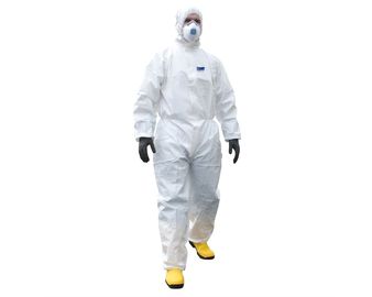 China SF Type 5/6 Protective White Insulated Coveralls Anti - Static For Electronic Assembly supplier