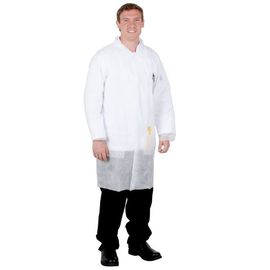 China Anti Static Lightweight Disposable Lab Coats With Open/ Elastic / Knitted Cuff supplier