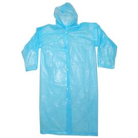 China 0.015-0.04 Mm Thickness Disposable Lab Coats Plastic Rain Ponchos With Hood / Buttons supplier