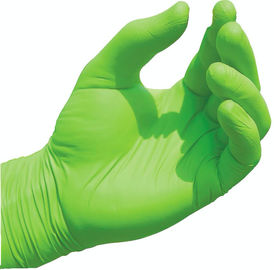 China Non Sterile Nitrile Gloves , Green Nitrile Exam Gloves Chemical Resistance supplier