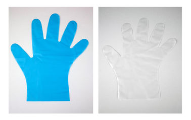 China Beauty Salon Blue / Clear Disposable Poly Gloves TPE Material S, M, L, XL Size supplier
