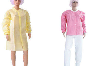 China Chemical Resistant Disposable Lab Coats , Nonwoven PP Medical Labotary Coats supplier