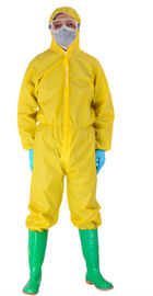 China General Purpose Yellow PP + PE Non Woven Protective Coverall Suit With Ultrasonic Welding supplier