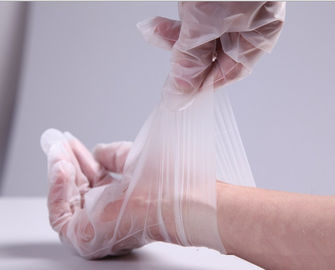 China Extremely Elastic Polythene Hand Gloves , Medical Tpe Clear Disposable Gloves supplier