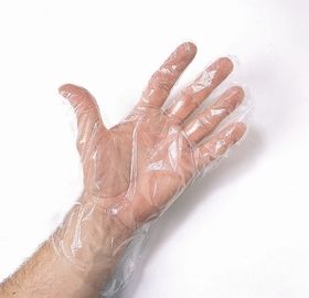 China Transparent Disposable Poly Gloves Smooth / Embossed Surface For Food Services supplier